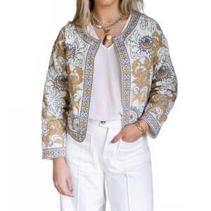 NEW EXVOTO alice embroidered jacket in sand dollar